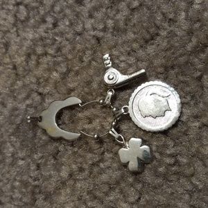 3 Monet silver tone charms, interchangeable